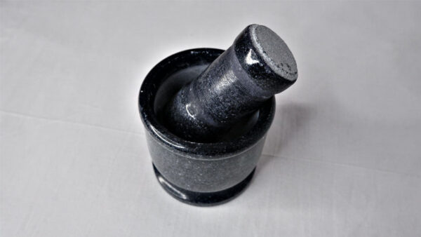 Marble Hamam Dasta/Mortar and Pestle (black)