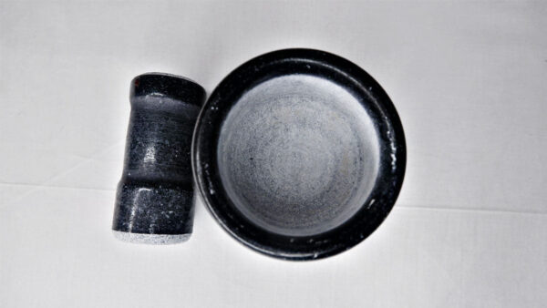 Marble Hamam Dasta/Mortar and Pestle (black)