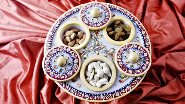 DSF8447 Marble Designer Revolving Dry Fruit Set