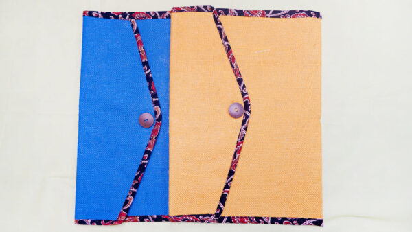 Jute Folder with Kalamkari Piping