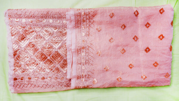 Peach Phulkari Dupatta