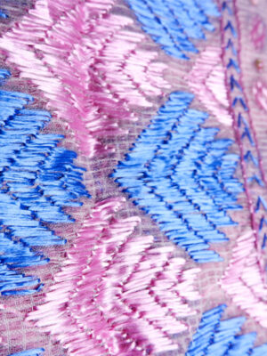 Pink Blue Phulkari  Dupatta