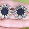 Black Kundan Stud