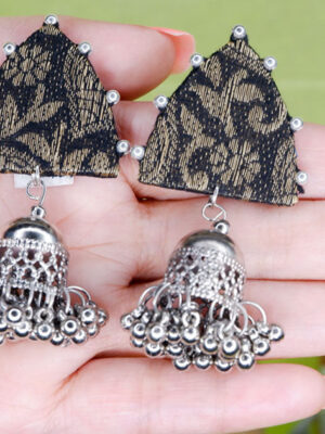 Coloured Fabric Jhumka