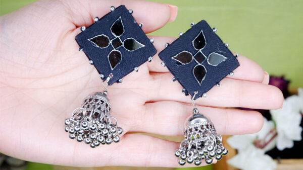 Earrings-2-e Black mirror jhumka