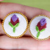 Rose Embroidery Stud