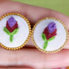 Rose Embroidery Stud