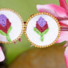 Rose Embroidery Stud