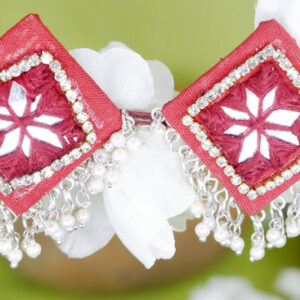 Maroon mirror loreal stud