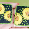 Sunflower embroidery stud