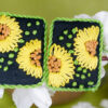 Sunflower embroidery stud