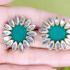 Green Kundan Stud
