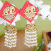 Red elephant jhumka