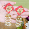 Red elephant jhumka