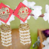 Red elephant jhumka