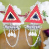 Triangle red tabiz jhumka