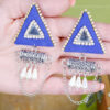 Triangle blue tabiz jhumka