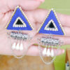 Triangle blue tabiz jhumka