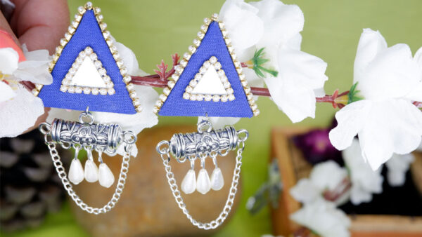 Triangle blue tabiz jhumka