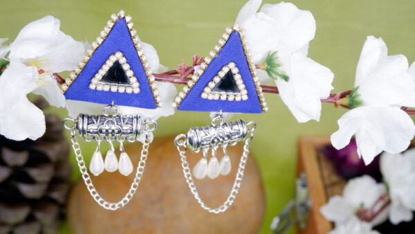 Triangle blue tabiz jhumka