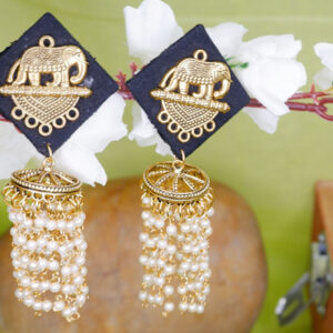 Black elephant jhumka