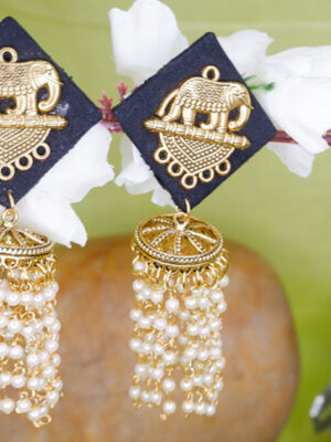 Black elephant jhumka