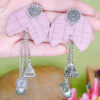 Pink Fabric Jhumka
