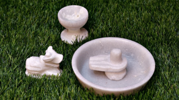 Marble Plate with Nandi And Shivling set