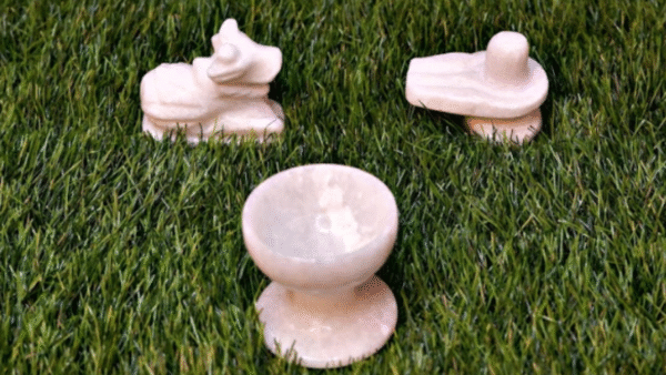 Marble Plate with Nandi And Shivling set