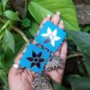Sky blue mirror jhumka