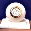 Marble White Flower Pot (2) and Table Watch Combo