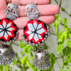 Red Black elephant jhumka