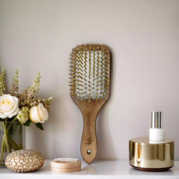 Wooden hair brush