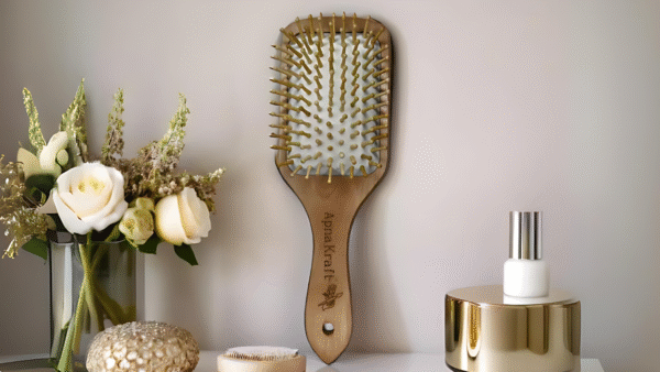 Wooden hair brush