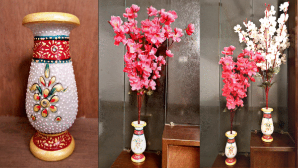 Marble Painted Flower Pot