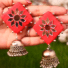 Red Mirror Jhumka