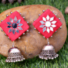 Red Mirror Jhumka