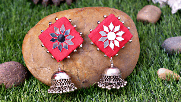 Red Mirror Jhumka