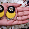 Yellow Black Round Stud