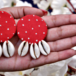 Red Fabric Kodi Earrings