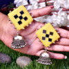 Yellow Mirror Jhumka