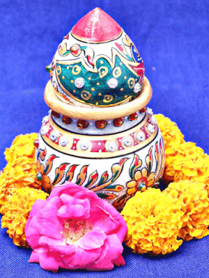 Marble Painted Puja Kalash