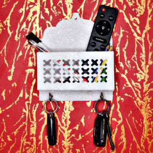 Marble White Key Holder with multipurpose stand
