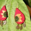 Sunflower embroidery earrings