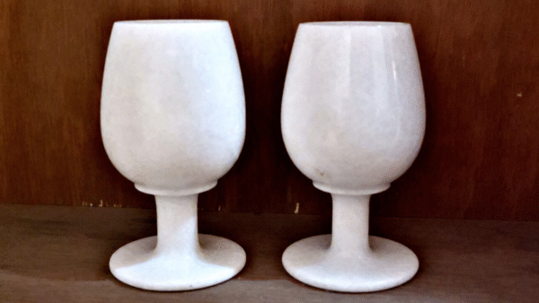 Marble Ash Tray with 2 Wine Glass Combo