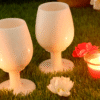 Marble Ash Tray with 2 Wine Glass Combo