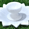 Marble Kamal Plate With Diya Combo