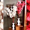 Marble White Flower Pot (2) and Table Watch Combo